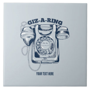 Rotary dial telephone Blue Tile