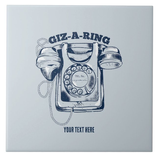 Rotary dial telephone Blue Tile (Front)