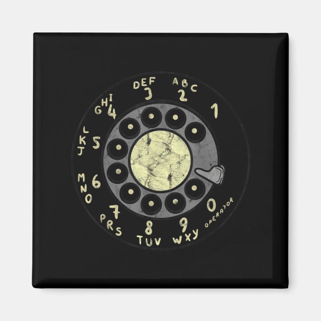 Rotary Dial Vintage Old Phones Numbers  Magnet (Front)