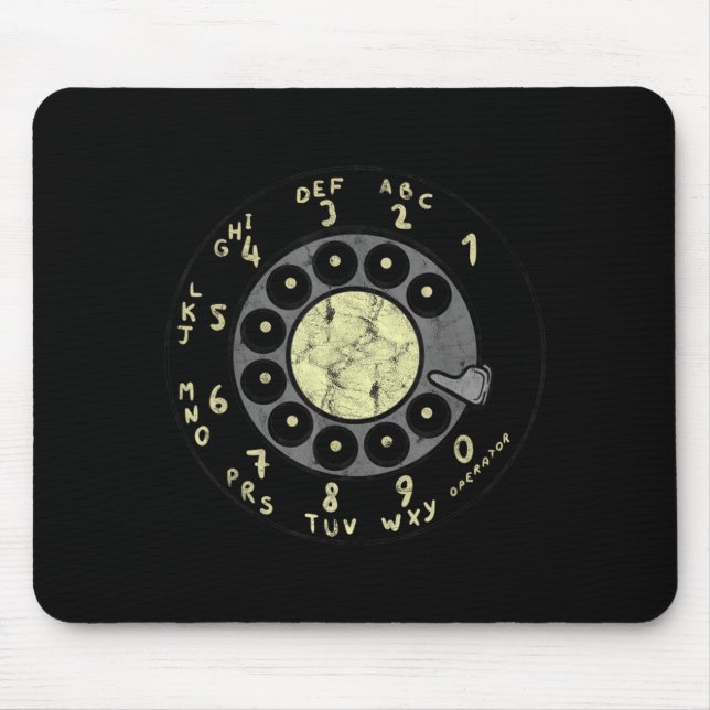Rotary Dial Vintage Old Phones Numbers  Mouse Mat (Front)