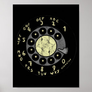 Rotary Dial Vintage Old Phones Numbers Poster
