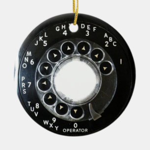 Rotary Phone Ceramic Tree Decoration