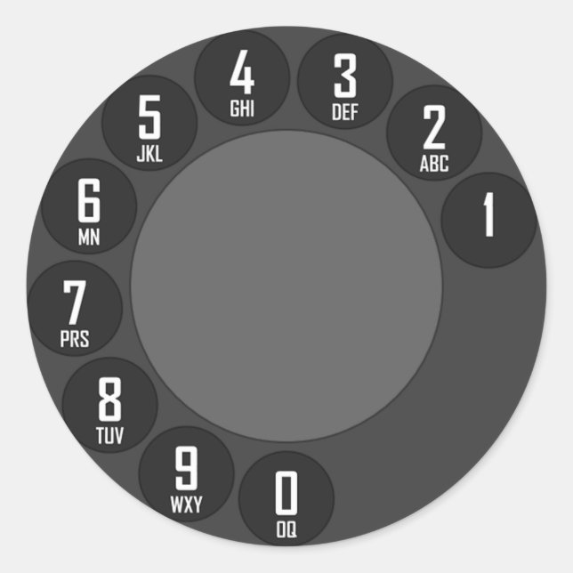 Rotary Phone Classic Round Sticker (Front)