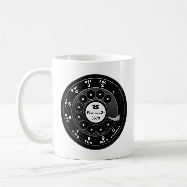 Rotary Phone Dial -Custom 921 Coffee Mug (Left)