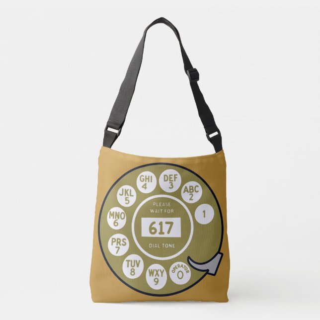 Rotary Phone Dial Design Crossbody Bag (Front)