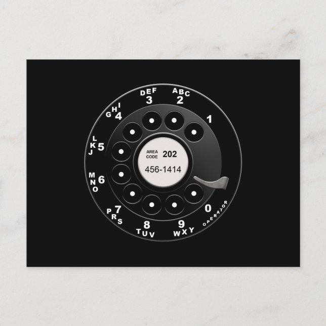 Rotary Phone Dial Postcard (Front)