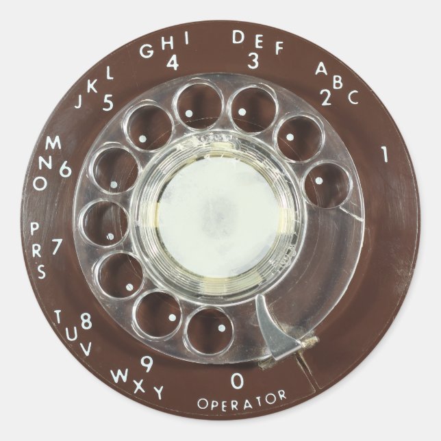 Rotary Phone Look Classic Round Sticker (Front)