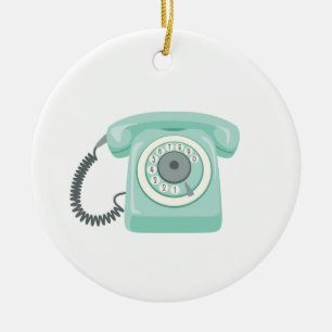 Rotary Telephone Ceramic Tree Decoration