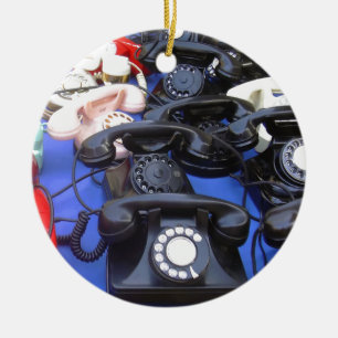 Rotary Telephone Ceramic Tree Decoration