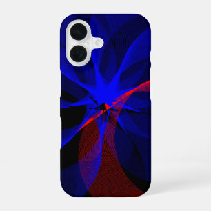 Rotating Blue Accent Geometric iPhone 16 Case