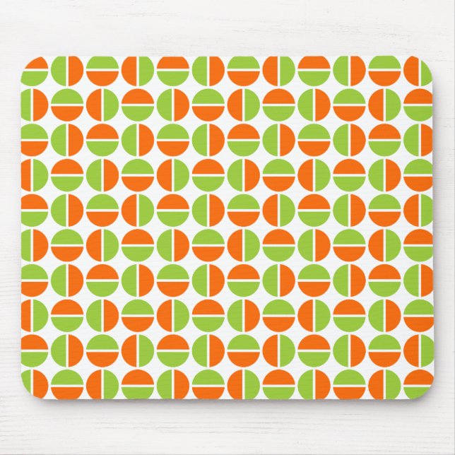 Rotating Circles - Green and Orange Mouse Mat (Front)