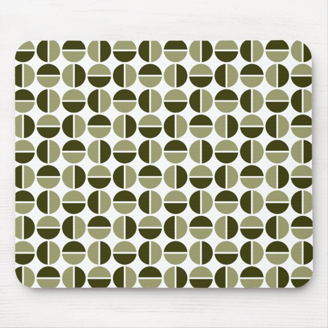 Rotating Circles - Khaki and Dark Olive Mouse Mat (Front)