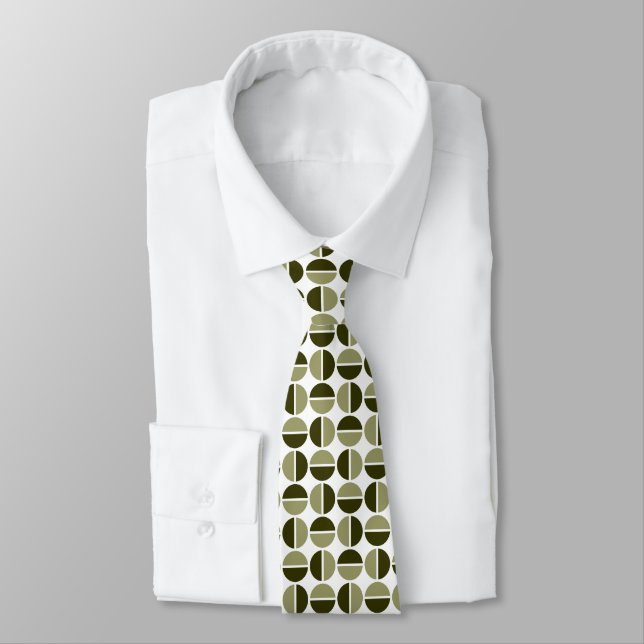 Rotating Circles - Khaki and Dark Olive Tie (Tied)