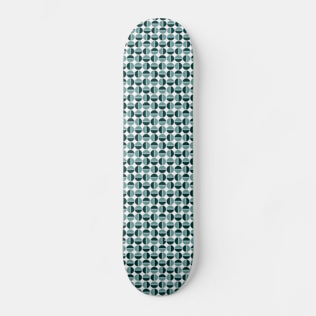 Rotating Circles - Ocean Green and Dk Green Skateboard (Front)