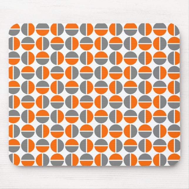 Rotating Circles - Orange and Gray Mouse Mat (Front)