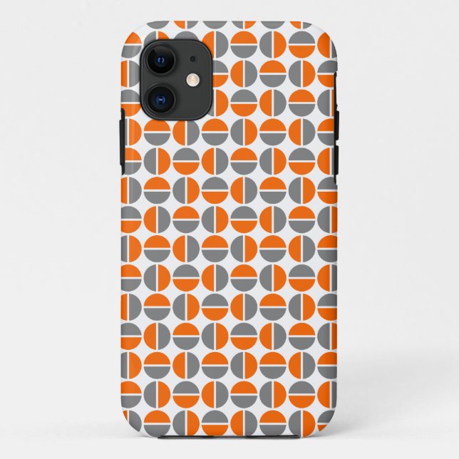 Rotating Circles - Orange and Grey iPhone Case (Back)