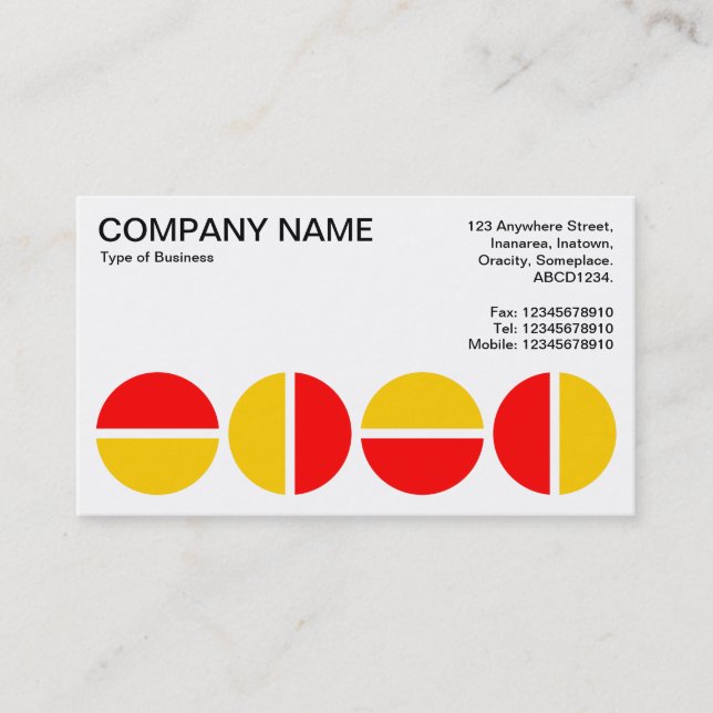 Rotating Circles - Red and Amber Business Card (Front)