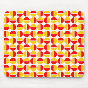 Rotating Circles - Red and Amber Mouse Mat