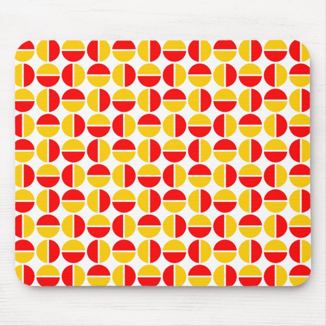 Rotating Circles - Red and Amber Mouse Mat (Front)
