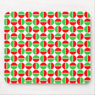 Rotating Circles - Red and Green Mouse Mat
