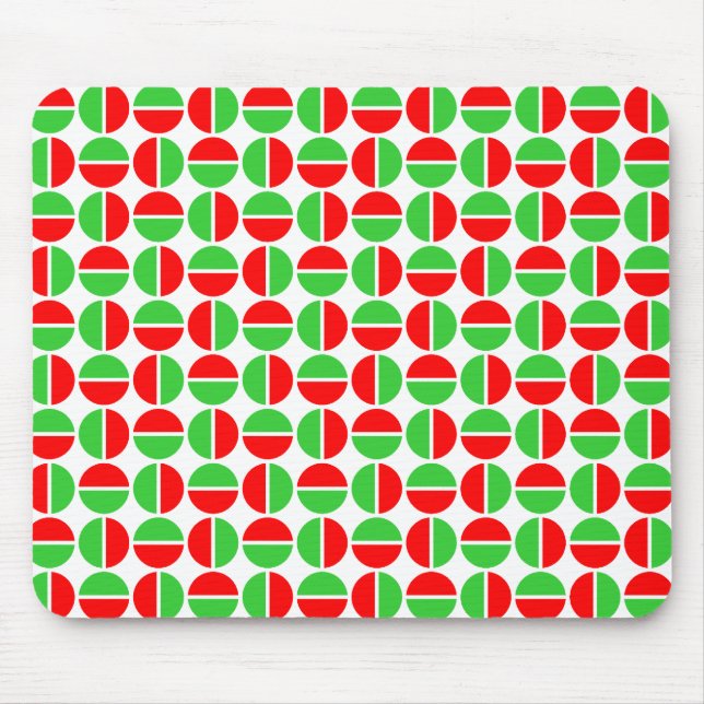 Rotating Circles - Red and Green Mouse Mat (Front)