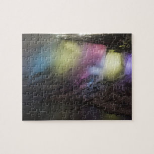 Rotating coloured light display on American Falls Jigsaw Puzzle