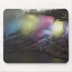 Rotating coloured light display on American Falls Mouse Mat