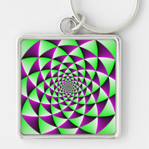 Rotating optical illusion effect key ring