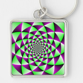 Rotating optical illusion effect key ring