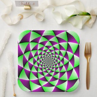 Rotating optical illusion effect paper plate