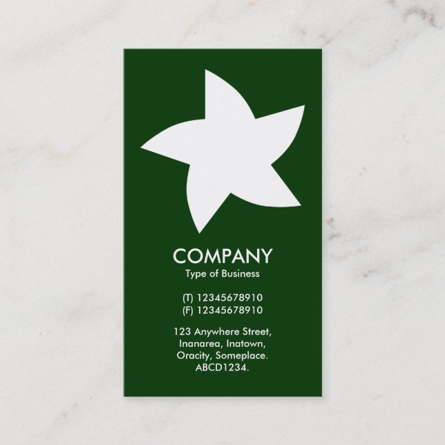 Rotating Star - Dark Green 003300 Business Card (Front)