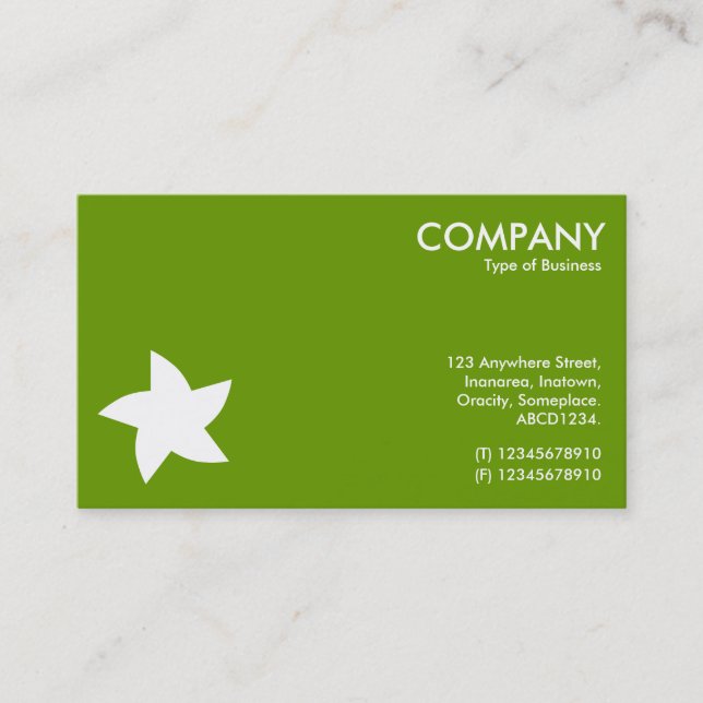 Rotating Star Symbol - Green 669900 Business Card (Front)