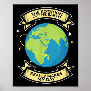 Rotation Of Earth Makes My Day Science Tee Poster