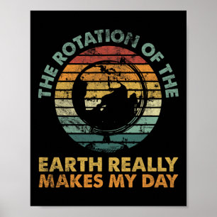 Rotation Of The Earth Day Funny Science Teacher  Poster