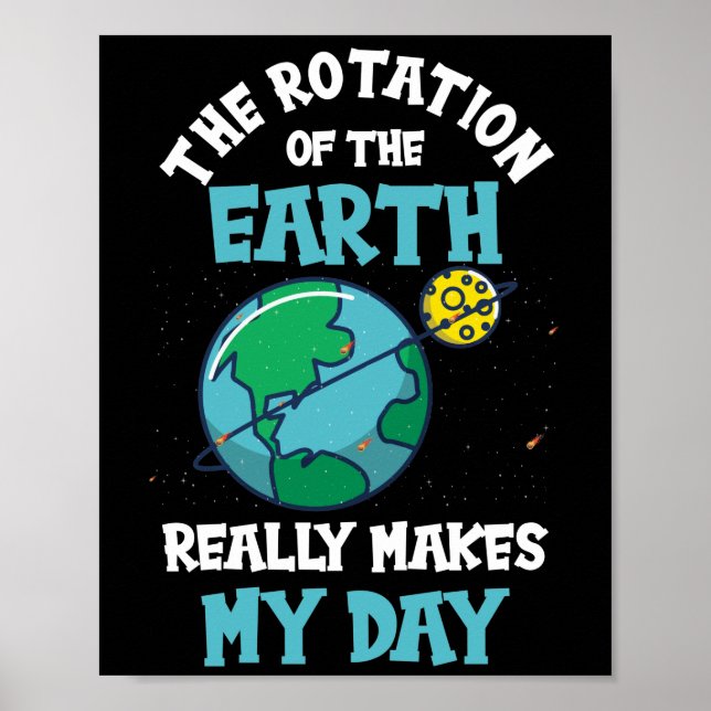 Rotation of the Earth Makes My Day Science Poster (Front)