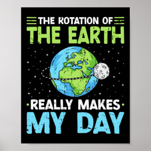 Rotation Of The Earth Makes My Day Science Teacher Poster