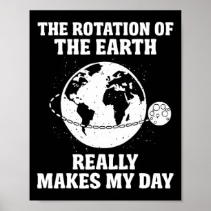 Rotation Of The Earth Makes My Day Science Teacher Poster
