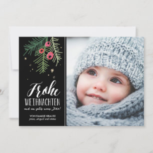 Rote Beeren Frohe Weihnachten Holiday Card