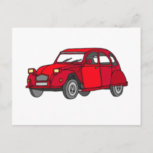 Rote Ente (2CV) Postcard