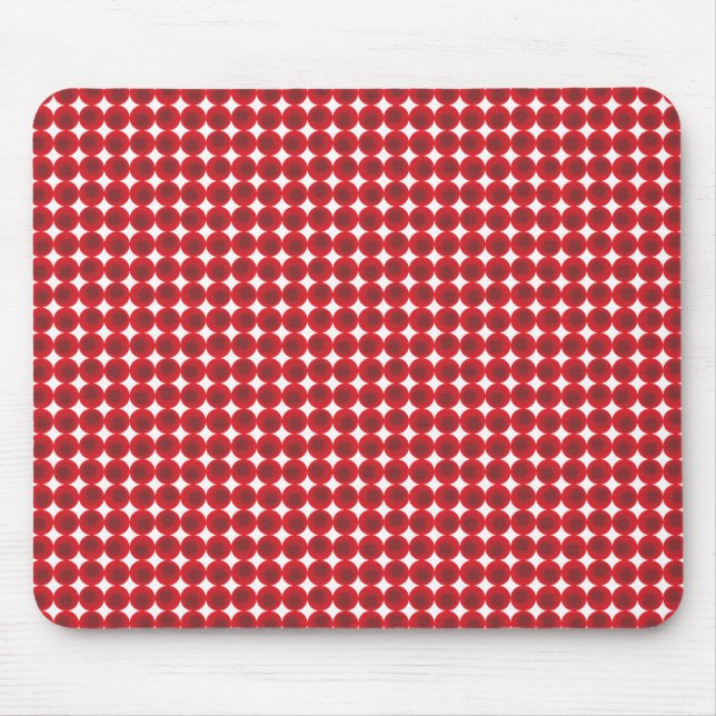 Rote Punkte und Kreise Mouse Mat (Front)