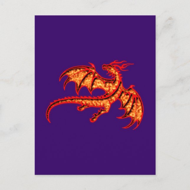 roter Drache red dragon Postcard (Front)