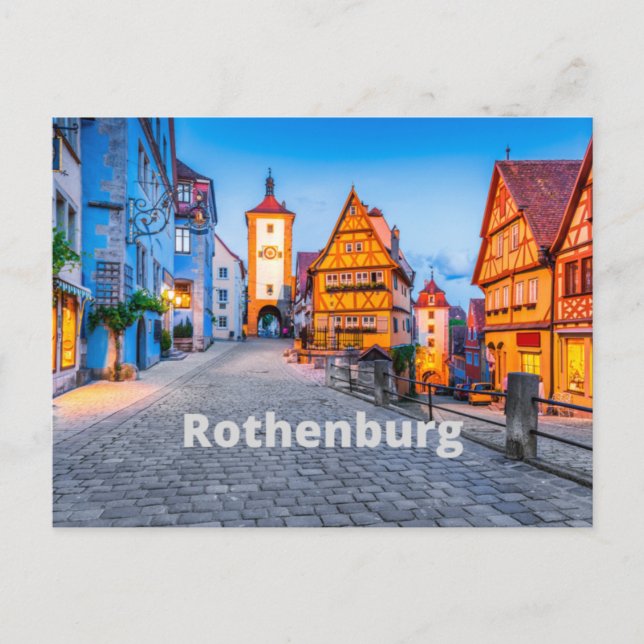 Rothenburg, Germany Street City View Postcard (Front)