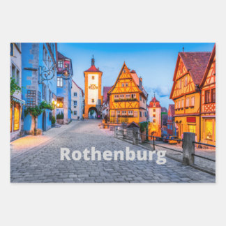 Rothenburg, Germany Street City View Wrapping Paper Sheet