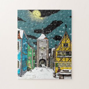 Rothenburg ob der Tauber Germany at Christmas Jigsaw Puzzle