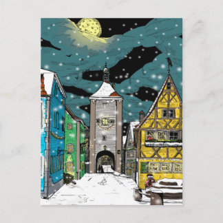 Rothenburg ob der Tauber Germany at Christmas Postcard