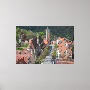 Rothenburg ob der tauber old town from above canvas print