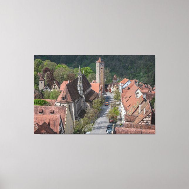 Rothenburg ob der tauber old town from above canvas print (Front)