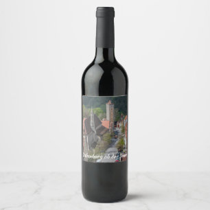 Rothenburg ob der tauber old town from above wine label