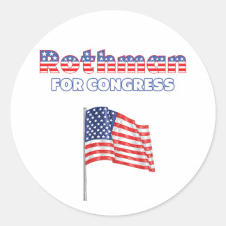 Rothman for Congress Patriotic American Flag Classic Round Sticker