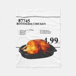 Rotisserie Chicken 4.99 Funny Chicken Fleece Blanket